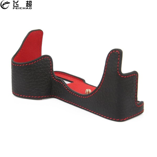 Leather Camera Bag Protective Case Battery Opening Bottom Form-Fitted for Sony A7R4 A7RM4 A7RIV A74 Half Body Cover Accessories