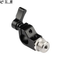 Single Rod Clamp 1/4 -20 & 5/8 -27 Thread w Thumb Screw for 15mm Rail Support System DSLR Camera Handle Cage Microphone Monitor