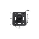 FEICHAO Motorcycle Round Square Mounting Base Aluminum Rubber 1 inch Tripod Ball Head for Gopro for Ram Mounts for Garmin DSLR Camera