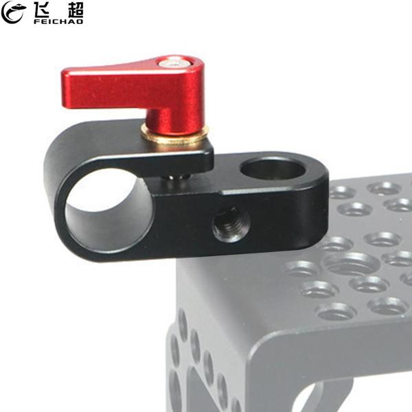 FEICHAO Single Hole 15mm Rail Clamp Mount Rod Holder for Quick Release Plate Cage Handle for Camera Rig Rod Extension System Accessories
