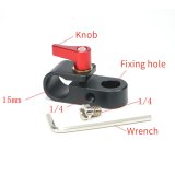 FEICHAO Single Hole 15mm Rail Clamp Mount Rod Holder for Quick Release Plate Cage Handle for Camera Rig Rod Extension System Accessories