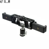 FEICHAO Multi Head Three Position Mobile Phone Stand Clip Bracket Holder 3-Position Live Tripod Camera 1/4 Connector Smartphone Selfie