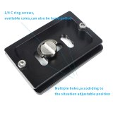 FEICHAO Aluminum Alloy 60mm QR Clamp + QR60 Tripod Quick Release Fastener Plate for 38mm Arca-Swiss Tripod Monopod Ball Head DSLR Camera
