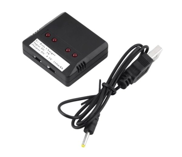 FEICHAO 4 in 1 3.7V Lipo Battery Charger USB Interface 4 Ports For Hubsan X4 Q4 H107L H107C WLtoys JJCR UDI Syma X5C S9DS