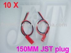 FEICHAO 10Pairs 150mm 15cm JST CONNECTOR PLUGS PLUG WIRES for RC PLANE BEC LIPO BATTERY F00153-10 + FS