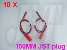 FEICHAO 10Pairs 150mm 15cm JST CONNECTOR PLUGS PLUG WIRES for RC PLANE BEC LIPO BATTERY F00153-10 + FS