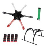 FEICHAO  F550 Hexa-Rotor Air Frame FlameWheel Kit + Tall Landing Skid PTZ +65mm Resistance Skid-Proof Sponge Foam Tube