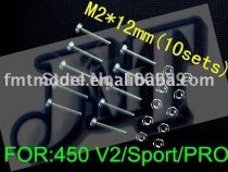 FEICHAO  M2*12mm Main Shaft Screws & Nuts M2 12MM for Trex Align T-rex 450 V2 Sport Pro  RC Helicopters +FS