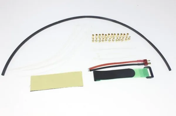 FEICHAO RC Drone Quadcopter Accessory 3.5mm Gold Banana Connectors + Dean T Plug Wire + Hoop & Loop Fastening Tape + FS