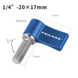 FEICHAO M4 M5 1/4  Screw 17mm 20mm Thread Adjustable Handle Clamp Locking Adapter Stainless Steel 304 L Shape Wrench Camera Accessories
