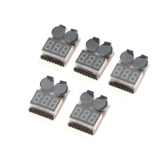 FEICHAO Lipo Battery Voltage Tester Volt Meter Indicator Checker Dual Speaker 1-8S Low Voltage Buzzer Alarm 2S 3S 4S 8S