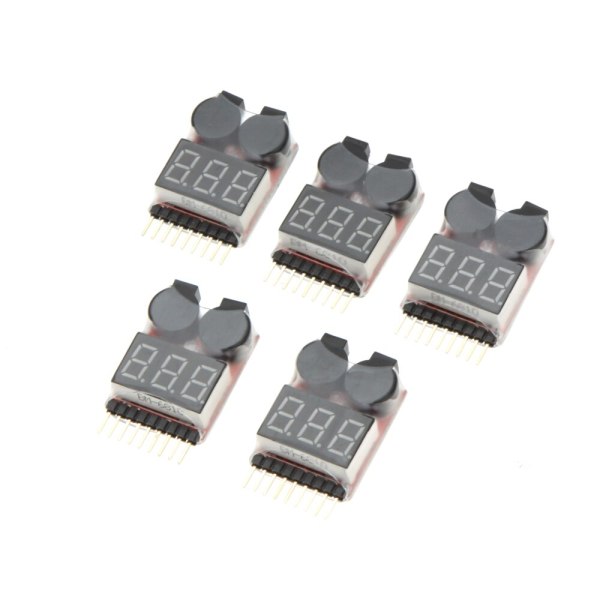 FEICHAO Lipo Battery Voltage Tester Volt Meter Indicator Checker Dual Speaker 1-8S Low Voltage Buzzer Alarm 2S 3S 4S 8S