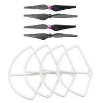 FEICHAO 9443 Self-Tightening Carbon Propellers + Props Guard Bumper Protector for  Phantom 2 Vision + FS