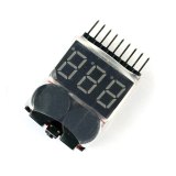 FEICHAO Lipo Battery Voltage Tester Volt Meter Indicator Checker Dual Speaker 1S-8S Low Voltage Buzzer Alarm 2in1 2S 3S 4S 8S +FS