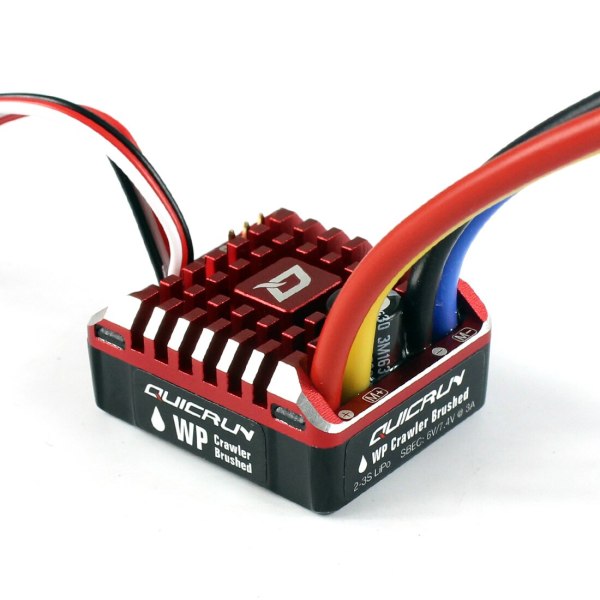 Hobbywing QuicRun WP Crawler Whaterproof Brushed ESC Build-in BEC 2-3S Lipo With LED Programing Card for 1/10 1/8 RC Car