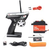 FEICHAO GT3C FS-GT3C 2.4GHz 3CH Transmitter w/ Battery GR3E Receiver 20KG 180/270 Degree Digital Servo 25T Arm For RC Cars Boat