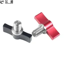 FEICHAO 2x Aluminum Screw Adjustable Handle Wrench M6 1/4 3/8 Thread Stainless Steel 304 L-Type Dual Wings Adapter DSLR Camera for Gopro