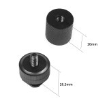 FEICHAO 1/4 to 1/4 -20 Female Screw Cold Shoe Adapter Double Layer Flash Tripod Camera Mount Barrel Nut Connector for DSLR Light Monitor