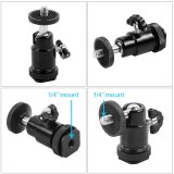 FEICHAO 360 Swivel Dual Ball Head Bracket Magic Arm 1/4 Tripod Mount Lock Knob Light Stand Compatible with OS-MO 360/Hero 13 Monitor Flash SLR Camera Clamp Accessory