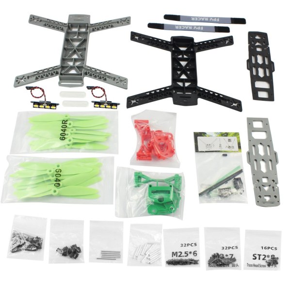 FEICHAO 2 Sets 260 PCB Frame Kits  Unassembled Integrated Frame Kit Black/Grey with 10 Pairs Propellers