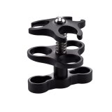 FEICHAO Upgraded Diving Lights Arm Ball Butterfly Clip Opened Fixture Triple Clamp Mount Adapter for Gopro 13 Camera Underwater Photography