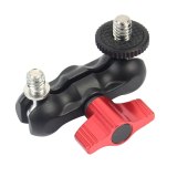 FEICHAO 360 Swivel Dual Ball Head Bracket Magic Arm 1/4 Tripod Mount Lock Knob Light Stand Compatible with OS-MO 360/Hero 13 Monitor Flash SLR Camera Clamp Accessory
