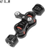 FEICHAO Double Ball Head Mount Adapter Magic Arm 360 Rotation Articulating Clamp 1/4'' Screw for SLR Camera Monitor Light Stand Bracket