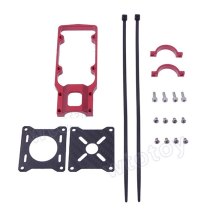 FEICHAO CNC Aluminum Alloy Motor Mounting Holder Bracket 20mm Red for RC Multicopter Carbon Tube + FS