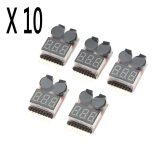 FEICHAO 50Pcs  Lipo Battery Voltage Tester Volt Meter Indicator Checker Dual Speaker 1S-8S Low Voltage Buzzer Alarm 2 IN 1 FS