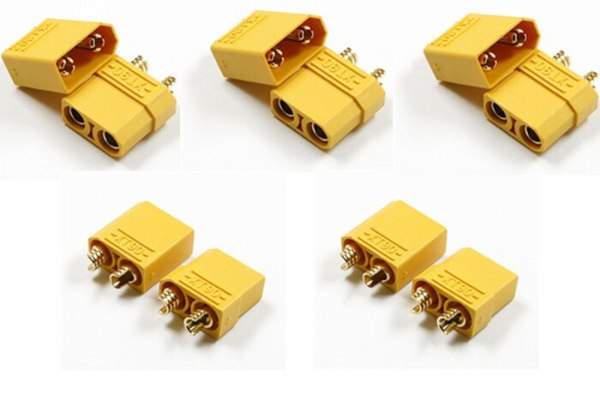 FEICHAO 5X XT90 Battery Connector Kit 4.5mm Male Female gold plated banana plug Suit For 90-120A current + FS