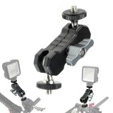 FEICHAO New Magic Arm 1/4 inch Screws Dual Ballhead Adapter Mount Holder for DSLR Camera Monitor LED Light Flash Monitor Video Cage Rig