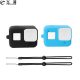 FEICHAO Silicone Case Rollcage for GoPro Hero 8 Tempered Glass Screen Protector Protective Lens Film Housing Cover for GoPro 8 Accessory