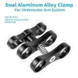 FEICHAO 1 inch Ball Butterfly Clip Aluminum Alloy Diving Lights Arm 360 Bracket Holder Adapter for Gopro 13 Osmo Camera Accessories