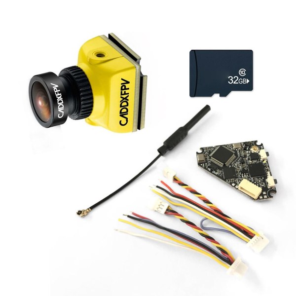 FEICHAO Caddx Baby Ratel Mini FPV Camera 1200TVL with NameLessRC D400 VTX+DVR AIO 48CH Raceband & 32G Memory Card for FPV Racing Drone