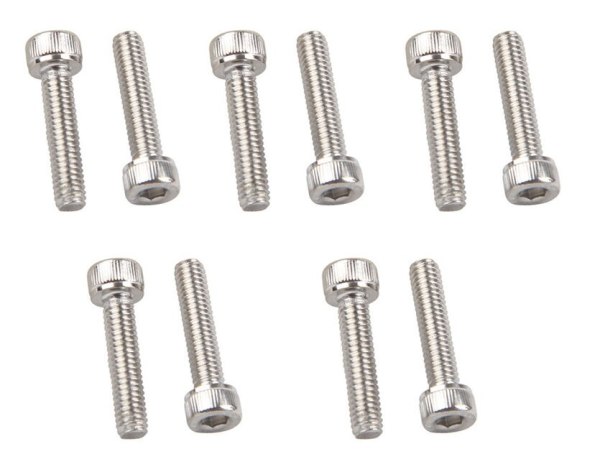 FEICHAO 10Pcs Stainless Steel 304 DIN912 M2.5*22 Hex Socket Cap Screw FS