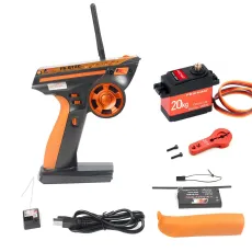 FEICHAO GT3C FS-GT3C 2.4GHz 3CH Transmitter w/ Battery GR3E Receiver 20KG 180/270 Degree Digital Servo 25T Arm For RC Cars Boat
