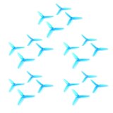 Happymodel 10Pairs 2.5 inch 65mm 3-Paddle Propeller PC Props with 1.5mm Mounting Hole for Larva-X FPV Racing Drone