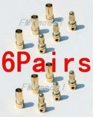 FEICHAO 6Pairs Thick Gold Plated 3.5mm Bullet Connector ( banana plug ) for ESC battery