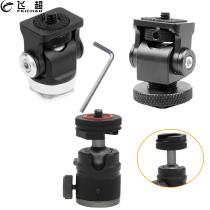Hot Shoe Mount Mini BallHead 360 Panoramic Monitor Holder Camera Pan Tilt 1/4'' Cold Shoe Adapter for Tripod Light Flash Bracket