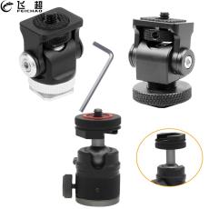 Hot Shoe Mount Mini BallHead 360 Panoramic Monitor Holder Camera Pan Tilt 1/4'' Cold Shoe Adapter for Tripod Light Flash Bracket