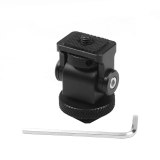 Hot Shoe Mount Mini BallHead 360 Panoramic Monitor Holder Camera Pan Tilt 1/4'' Cold Shoe Adapter for Tripod Light Flash Bracket