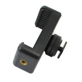 1/4  Flash Hot Shoe Screw Adapter Tripod Mount + Mobile Phone Clip Holder Adjustable 57-85mm Compatible with Hero 13 Canon Nikon Sony DSLR Camera