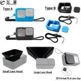 For Gopro 9 Protector Silicone Protective Body Case Lens Cap Cover Hood Tempered Glass Film Set for Gopro Hero 9 Action Camera