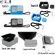 For Gopro 9 Protector Silicone Protective Body Case Lens Cap Cover Hood Tempered Glass Film Set for Gopro Hero 9 Action Camera