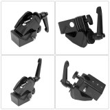 Crab Super Clamp Multi-function Strong Clip 1/4  3/8  Screw Hole Aluminum for Video Photo Studio Rail Tube Fill Lights Umbrella