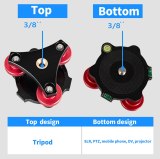 LP-64 Camera Tripod Head Speedy Leveling Base Aluminum Alloy Triple-Wheel Precision Leveler Bubble Level 3/8  Screw Load 15kg