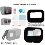 For Gopro 9 Protector Silicone Protective Body Case Lens Cap Cover Hood Tempered Glass Film Set for Gopro Hero 9 Action Camera
