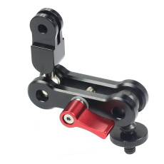 FEICHAO Dual Ball Head Magic Arm Mount 1/4 Screw Universal Sports Camera Bracket 360° Rotation 2-Slots Compatible for gopro / DJI Osmo Action / Yi / EKEN /AKASO EK7000 4K
