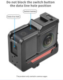 FEICHAO Camera Metal Cage Case Extend Cold Shoe 1/4 Screw Hole for Insta360 One R Microphone LED Light