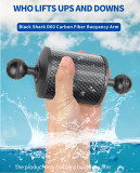 FEICHAO Upgraded Diving Floating Arm D60mm 1inch Double Ball Head Buoyancy Underwater Anti-leakage Anti-falling Compression-Resistant Compatible with Gopro, Insta360, Canon, Sony,Panasonic, Olympus, And Other SLR Camera